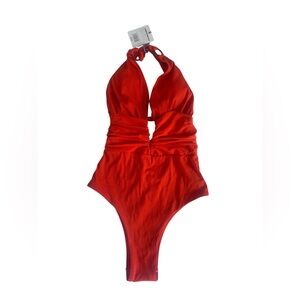 Coral red one piece